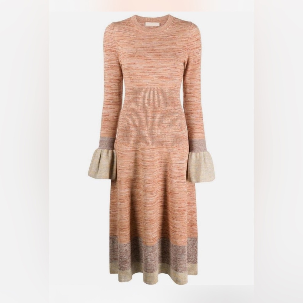 Ulla Johnson Warm Toned Long Sleeve Dress